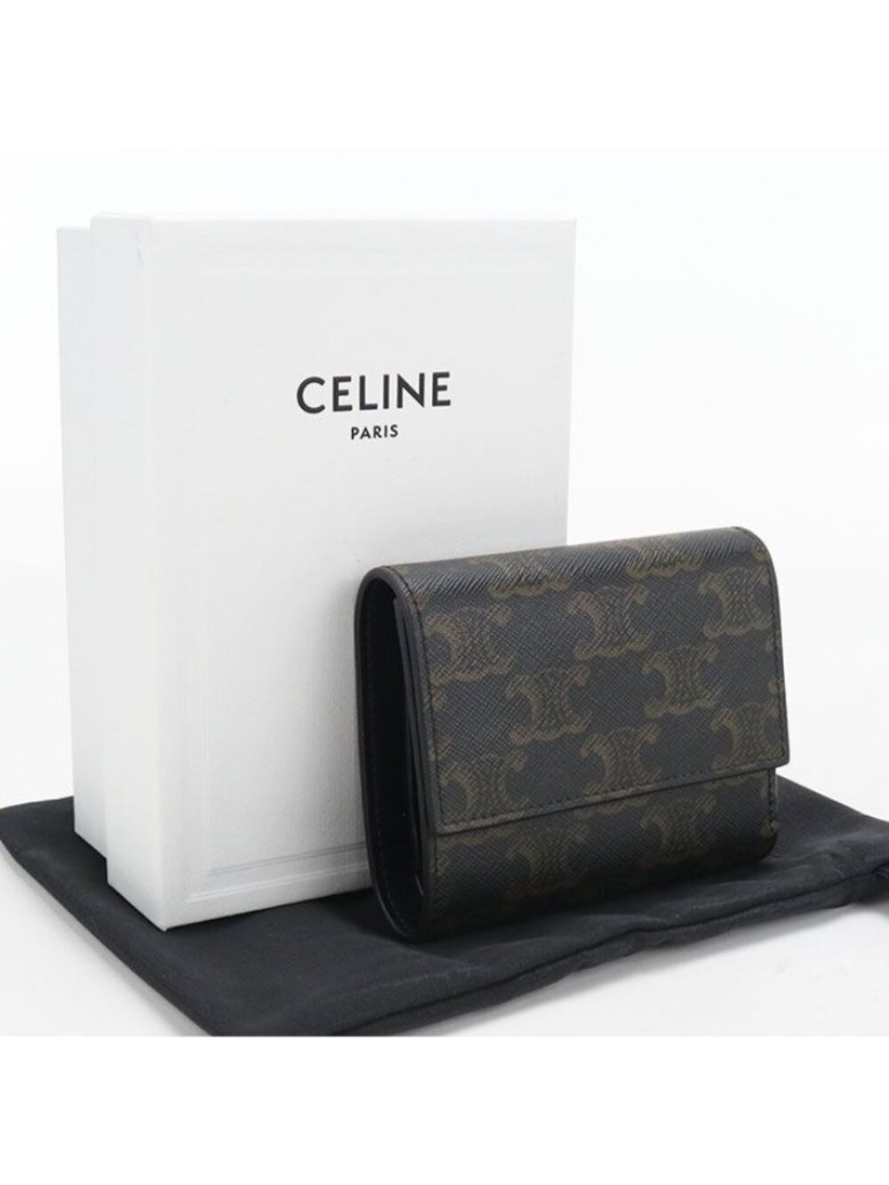 Celine Trifold Wallet Triomphe Canvas